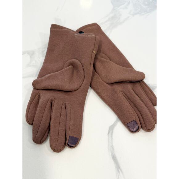 Camel Fleece Lined Touchscreen Gloves One Size | Warm Winter Accessory Buttons - Picture 6 of 8